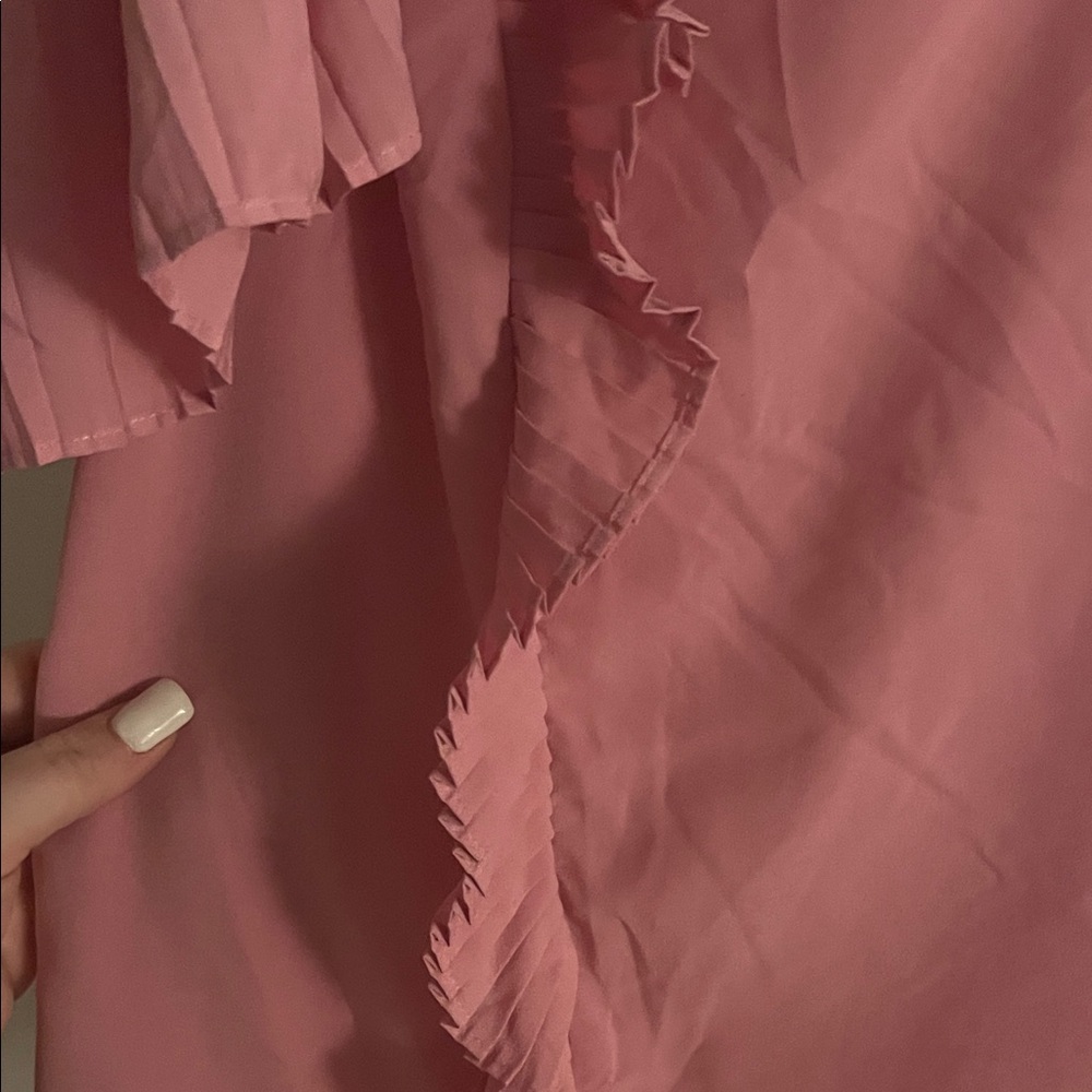 Lane Bryant Pink Ruffle Blouse - Picture 5 of 7